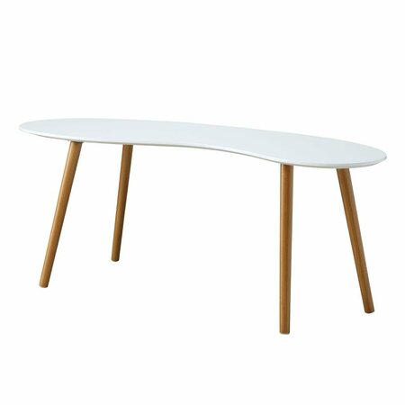 CONVENIENCE CONCEPTS Oslo Bean Shaped Coffee Table - White/Natural HI2539764